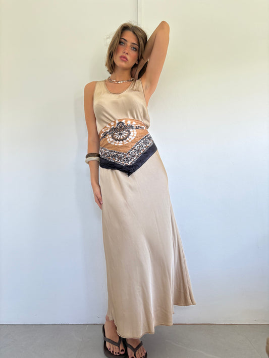 Italian Silk Dress - Champagne