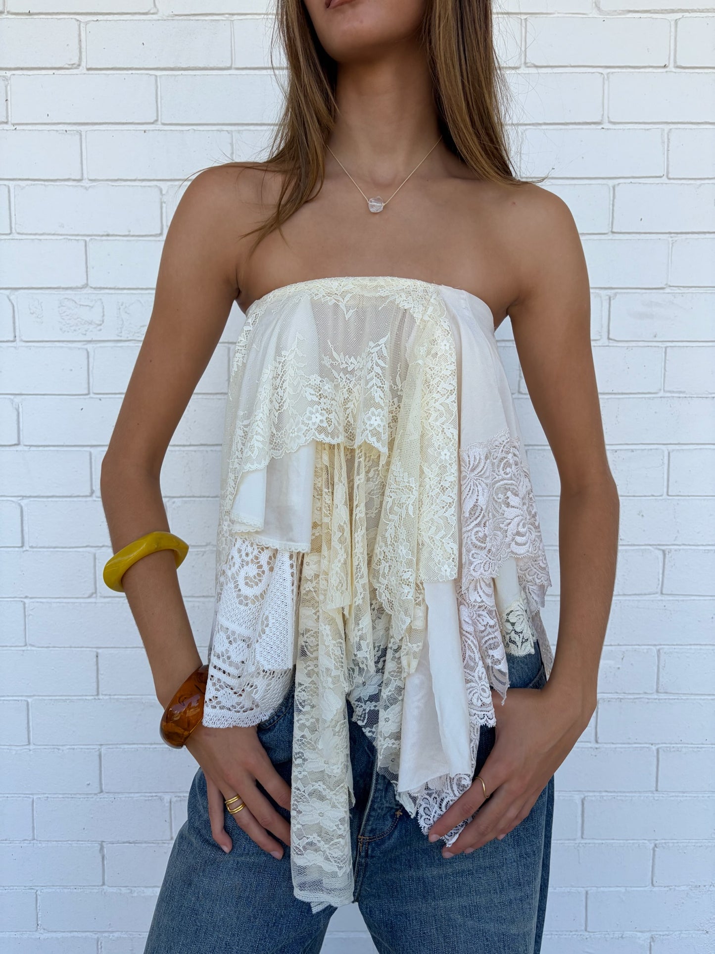 The Gigi Lace Skirt/Top in Cream