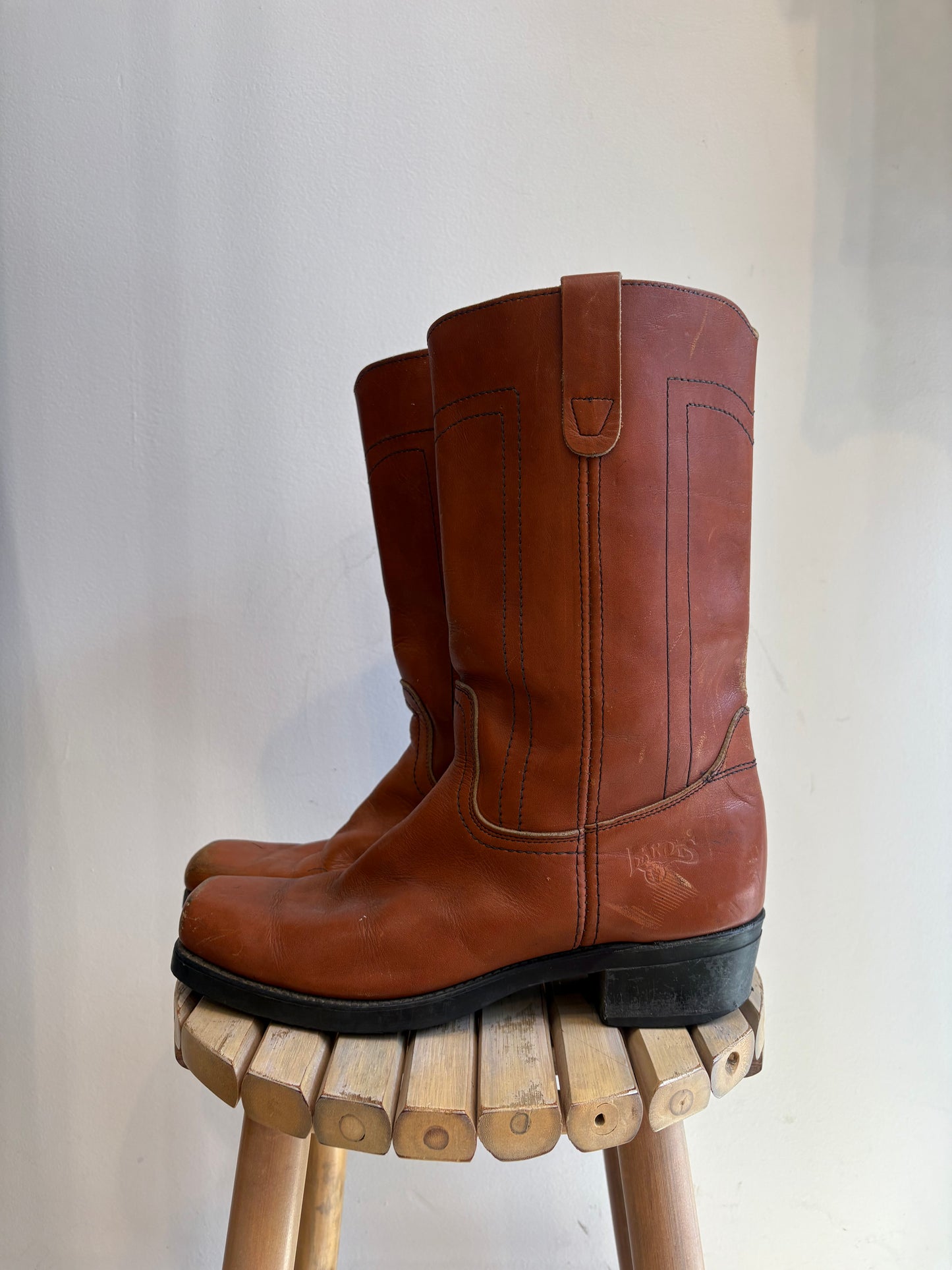 Tan leather boots