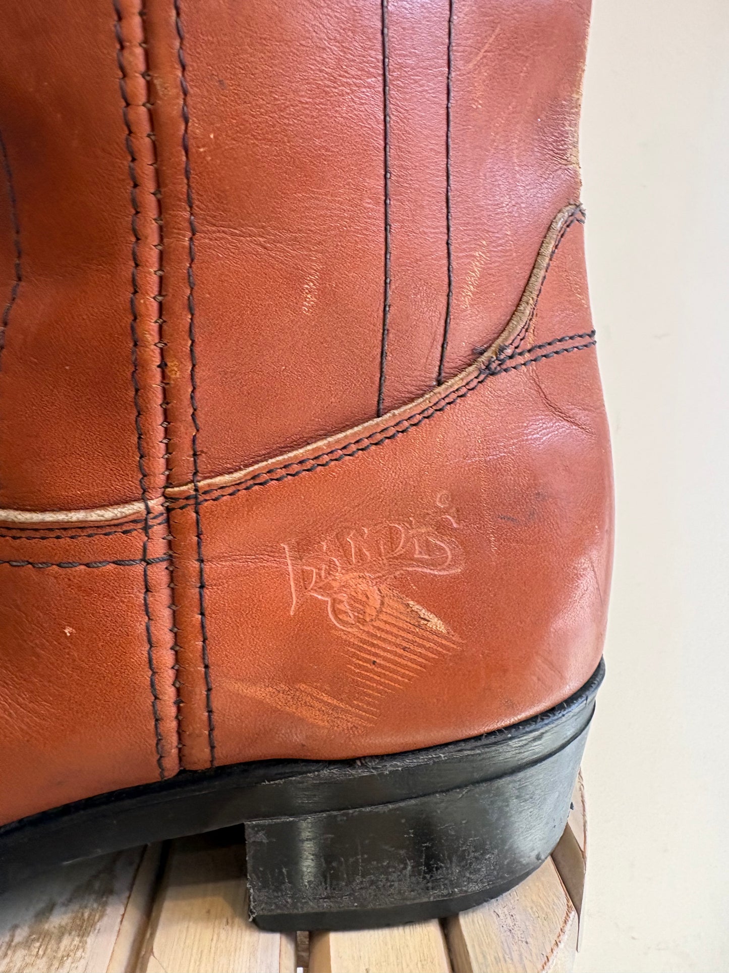 Tan leather boots