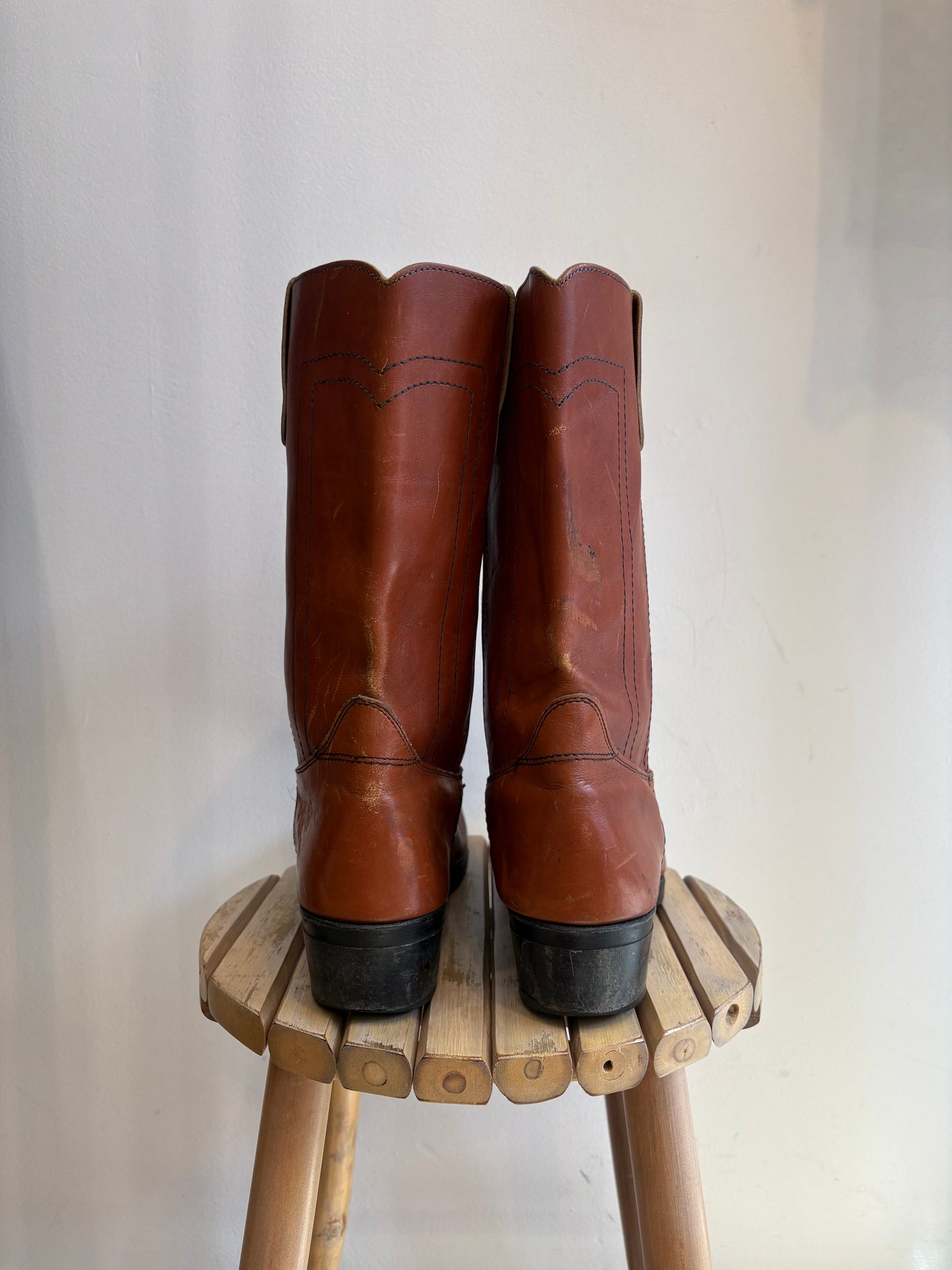 Tan leather boots