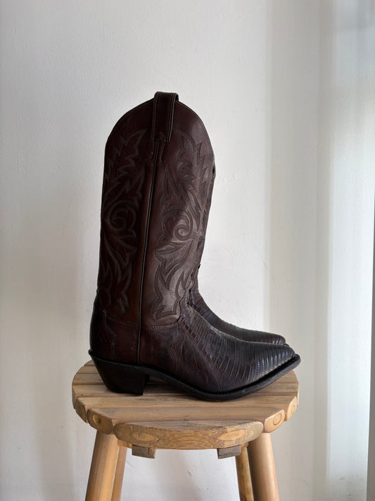 Genuine tegu lizard western boots