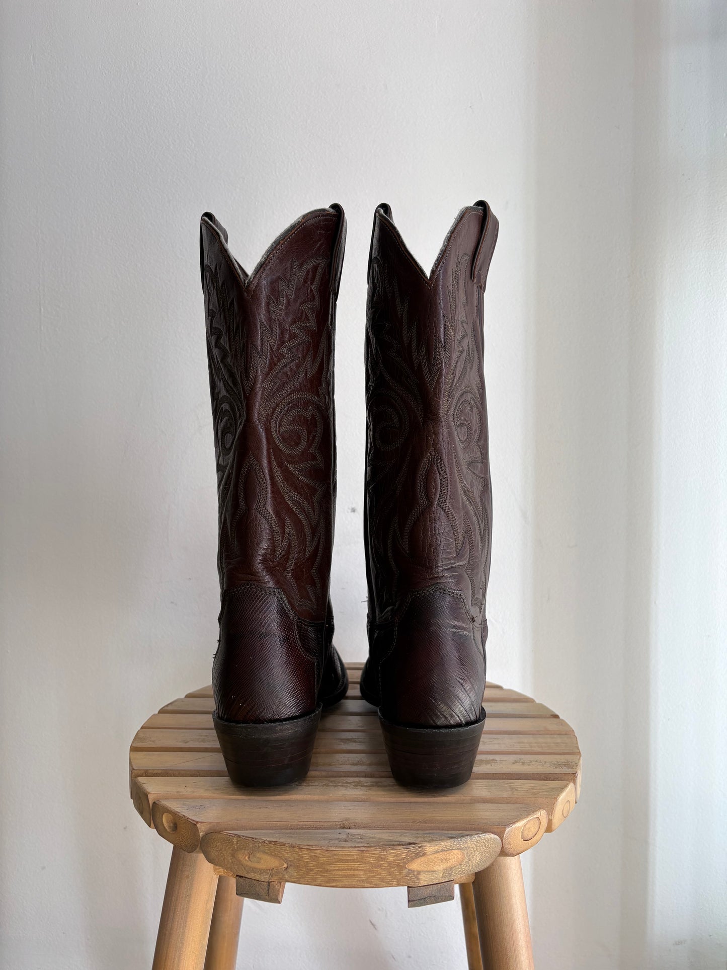 Genuine tegu lizard western boots