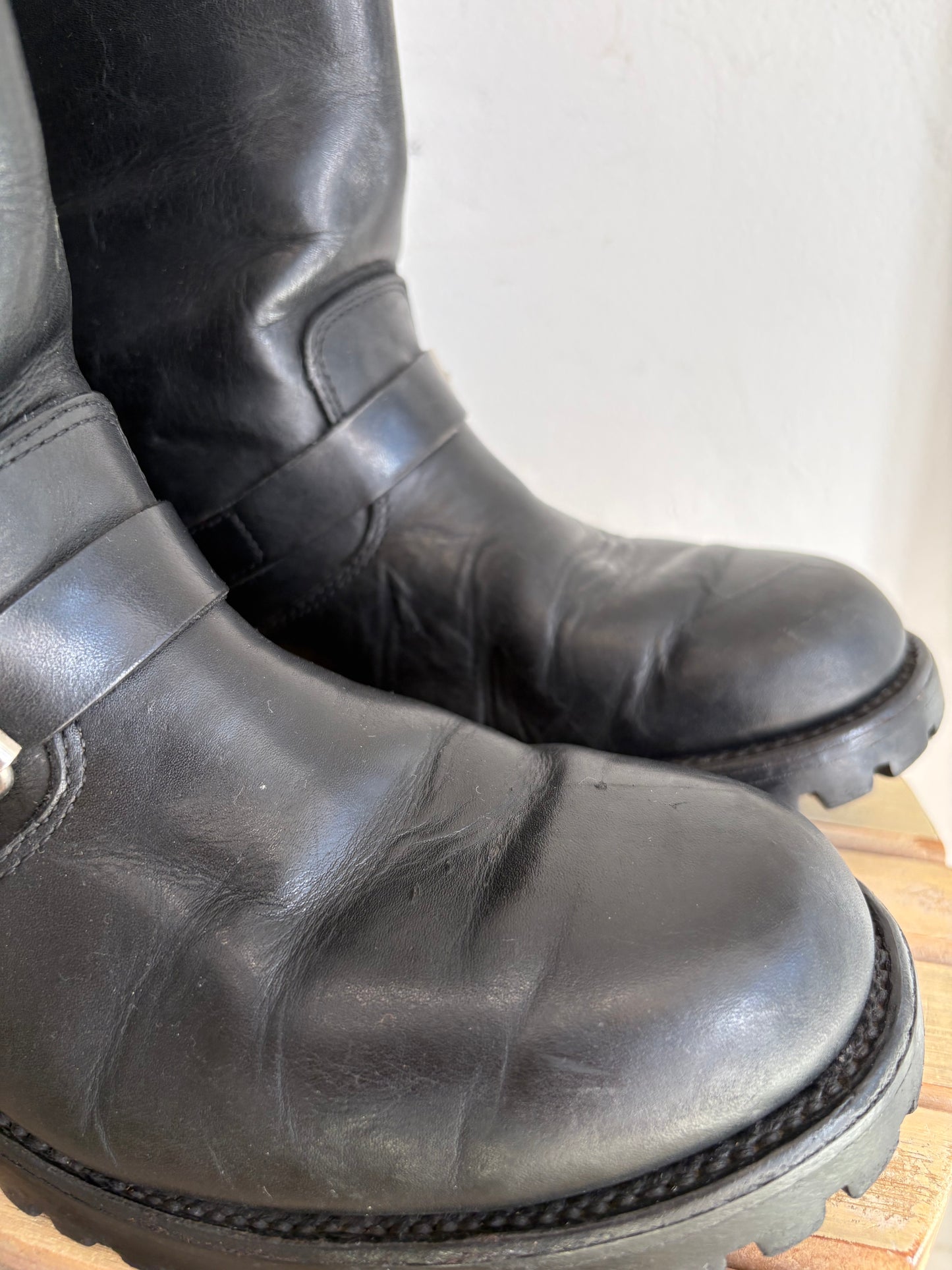 Black biker boots