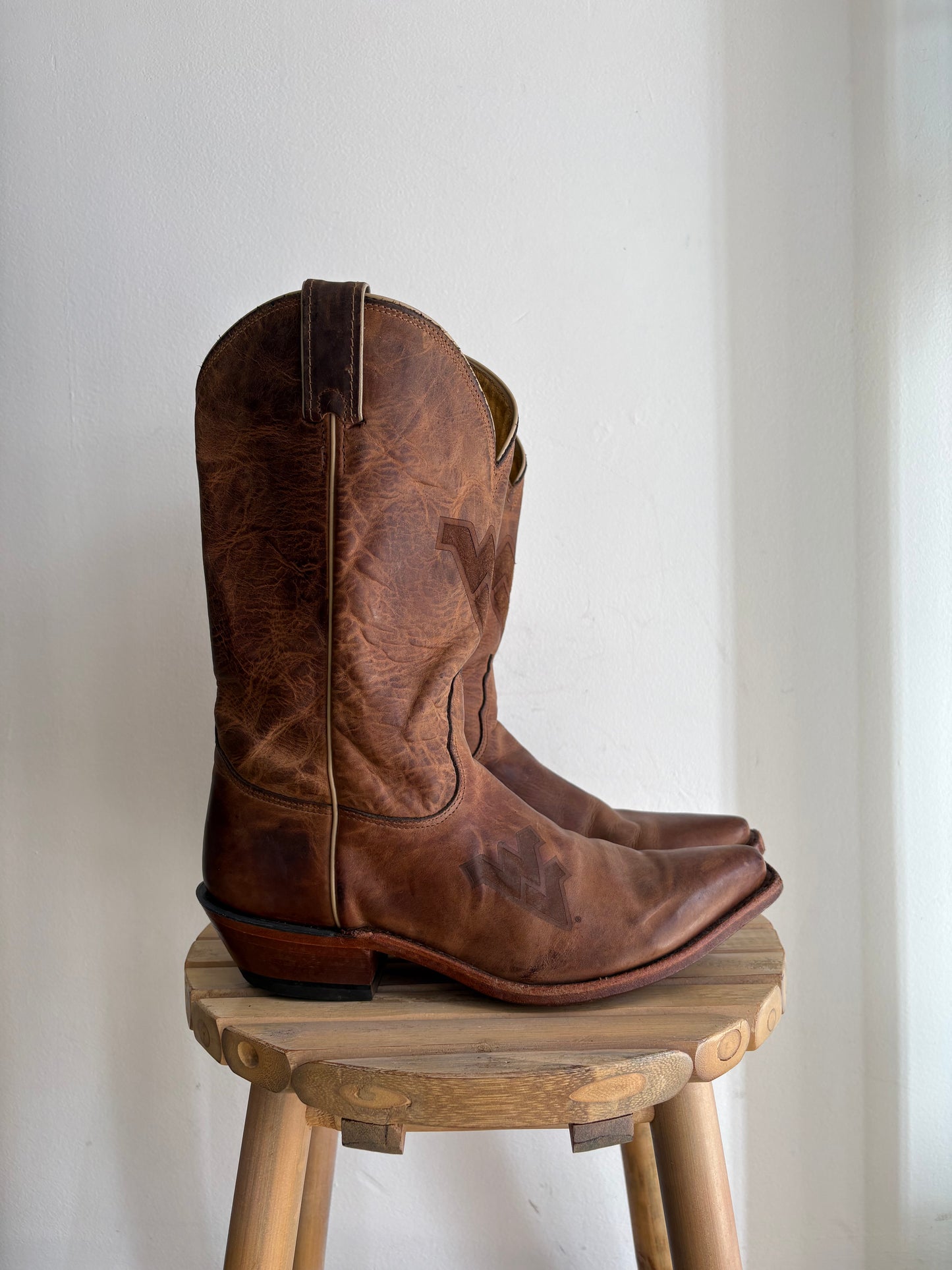 Rustic brown western boots