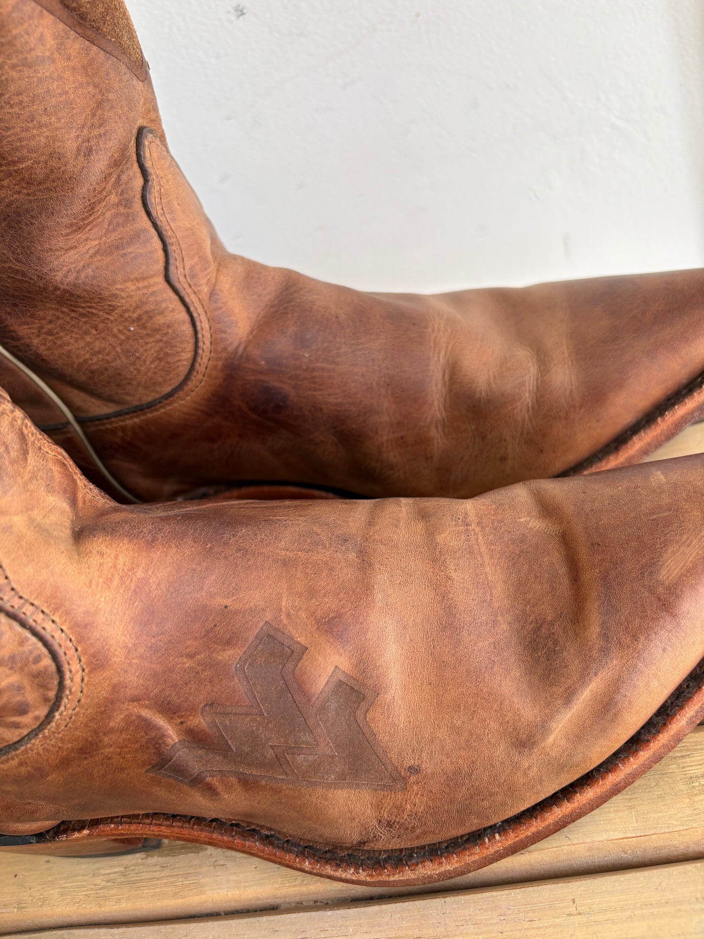 Rustic brown western boots