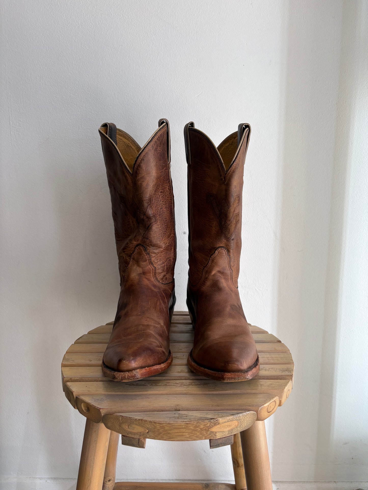 Rustic brown western boots