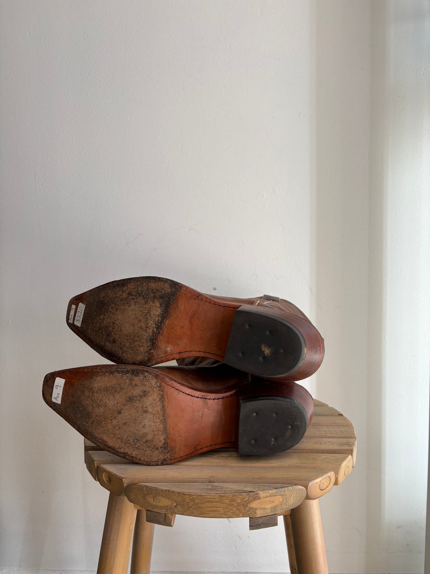 Rustic brown western boots
