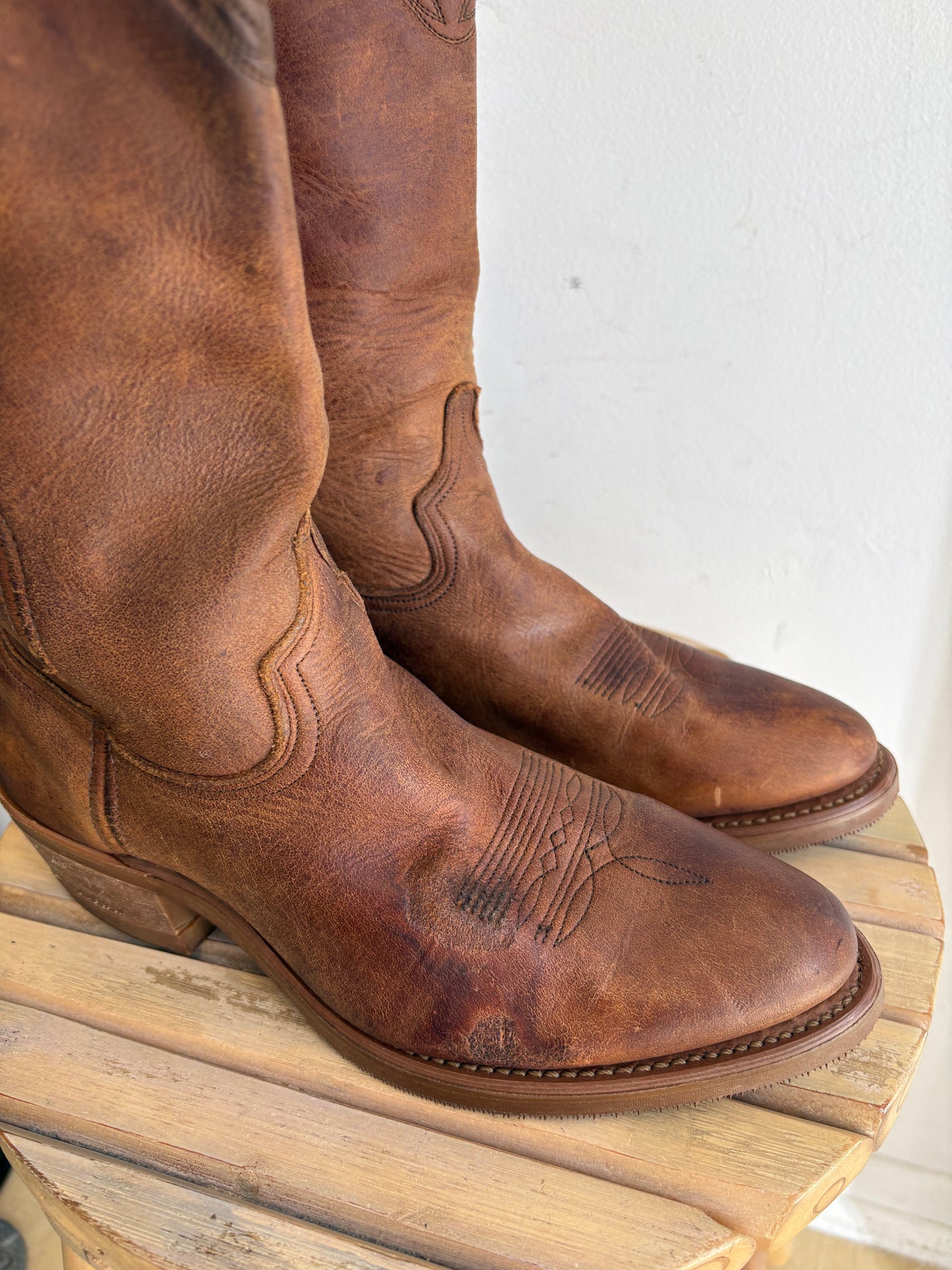 Brown western boots