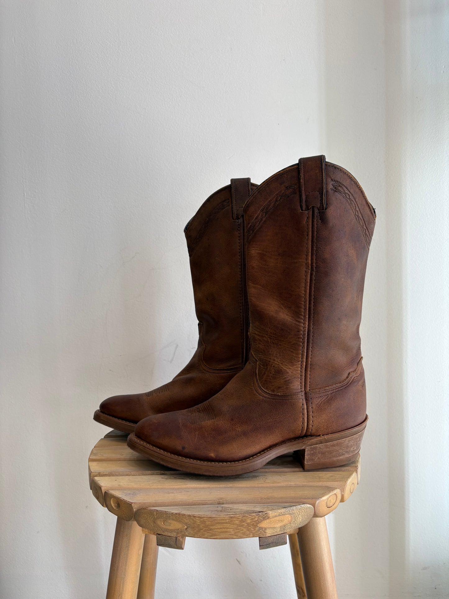 Brown western boots