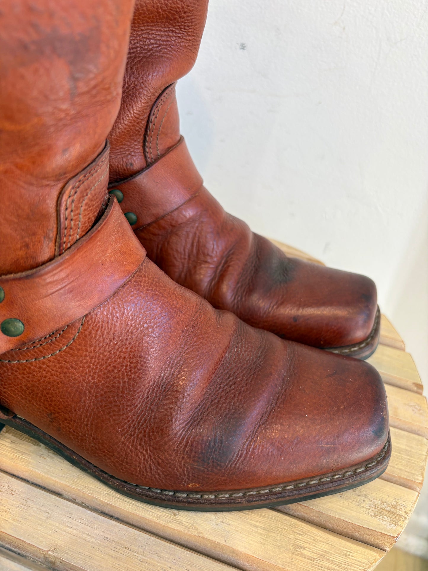 Brown FRYE biker boots