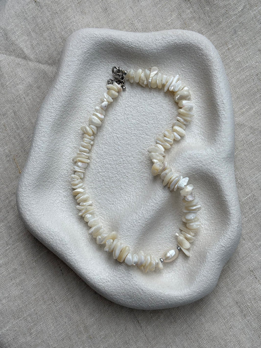 Freshwater Pearl and Shell Beaded Necklace