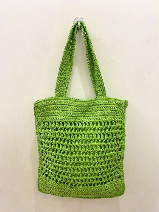 Green Straw Woven Bag